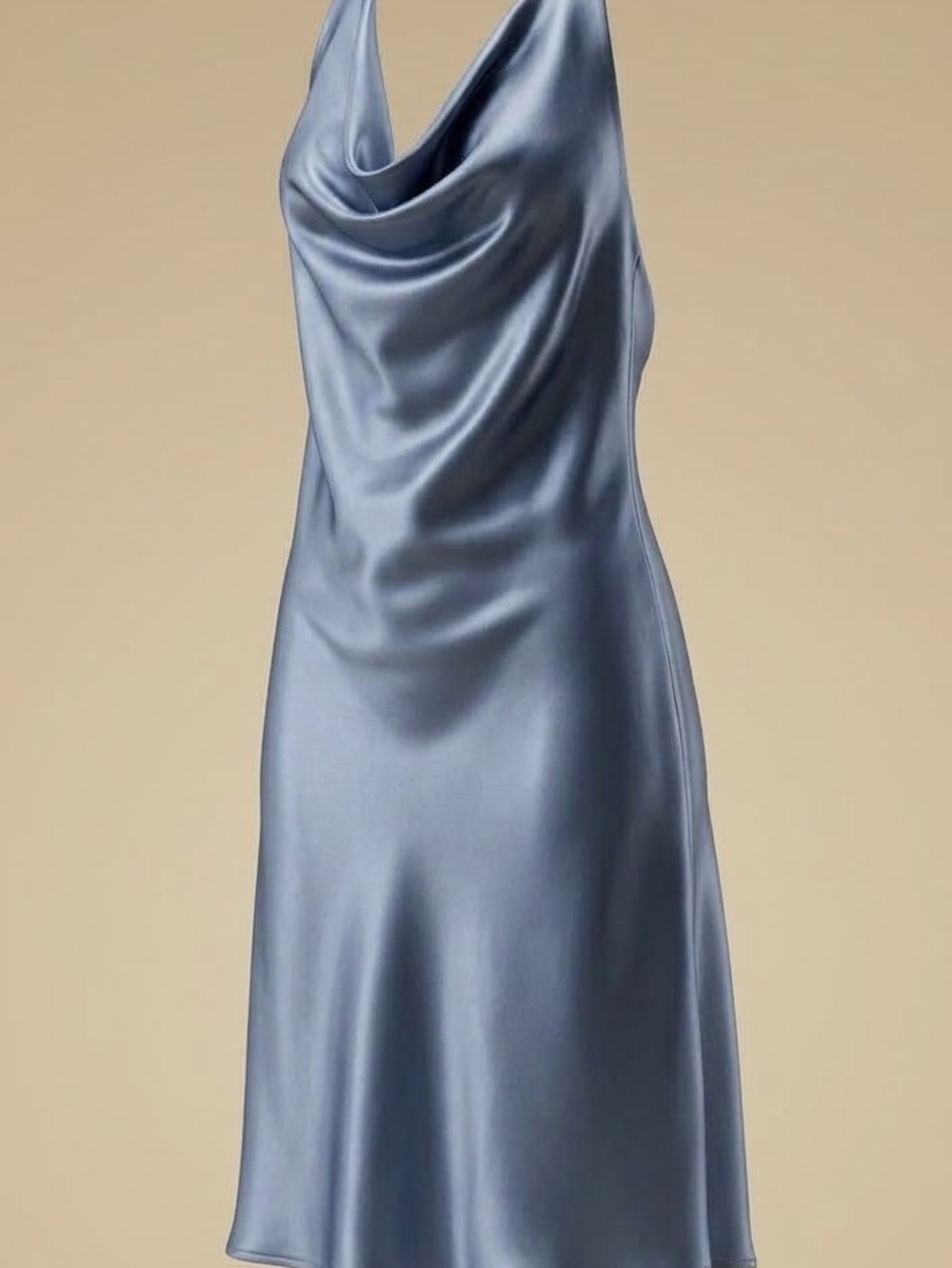 Young Fabulous & Broke Satin Cowl Midi Dress in Steel Blue